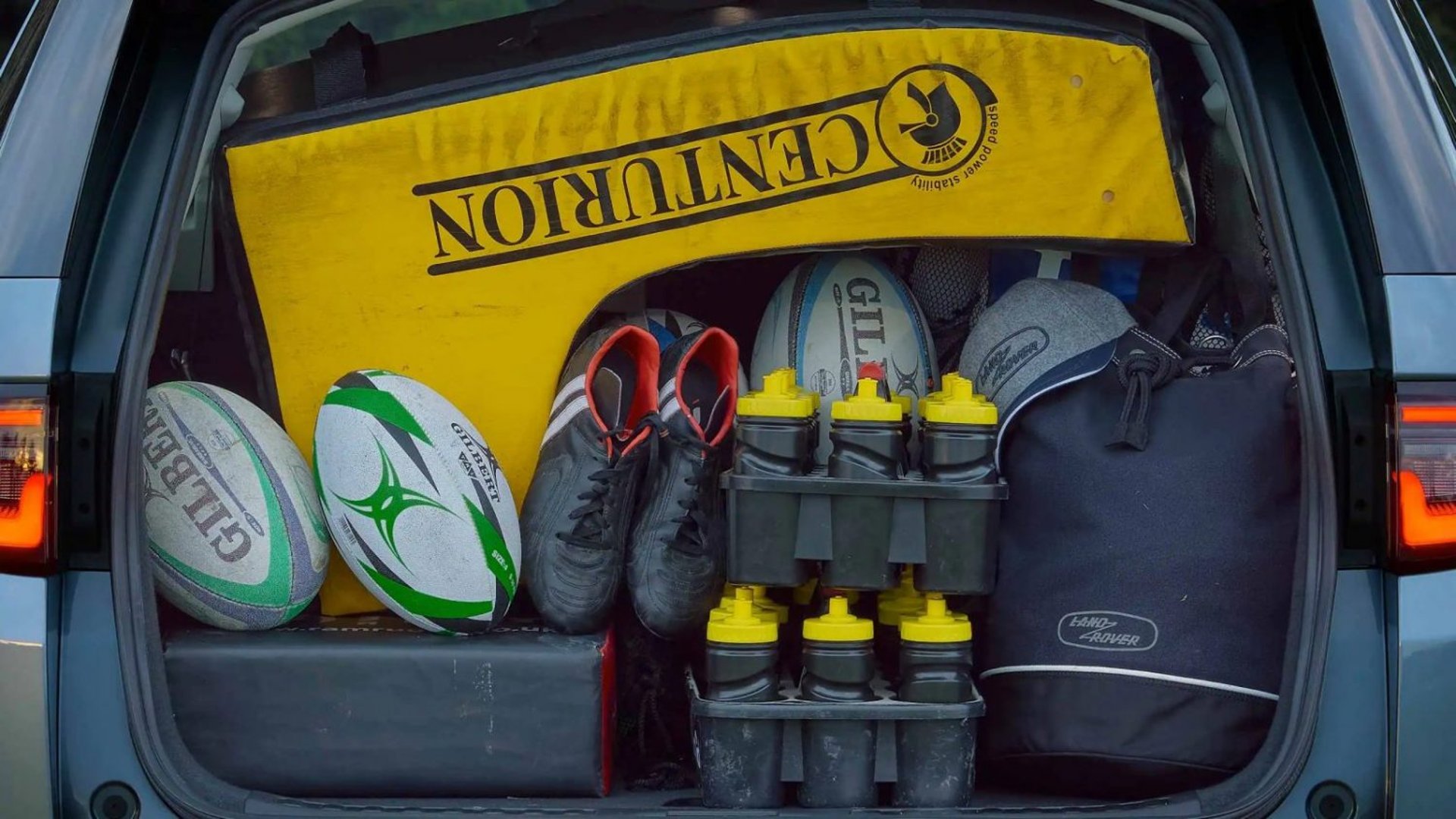 Sports equipment in the boot of the car