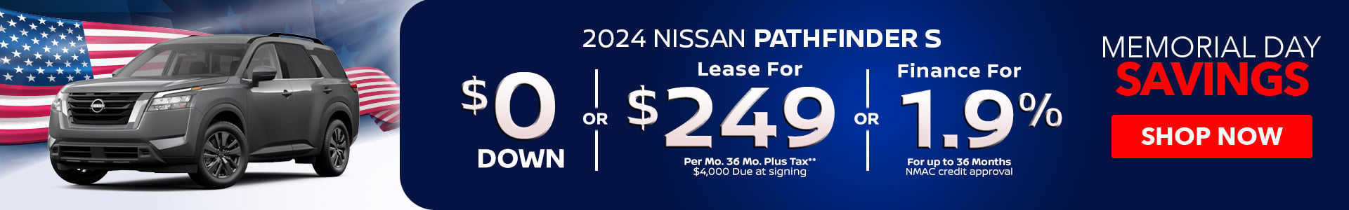 2024 Nissan Pathfinder - Lease for $249